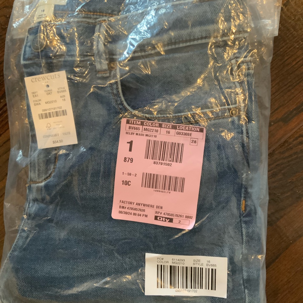 Crewcuts Girls Skinny Jeans 16 NWT